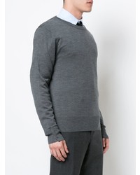 Pull à col rond gris foncé Thom Browne