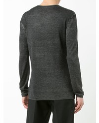 Pull à col rond gris foncé John Varvatos