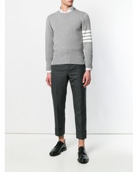 Pull à col rond gris Thom Browne