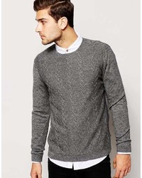 Pull à col rond gris Asos