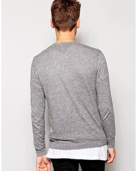 Pull à col rond gris Asos