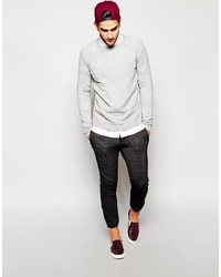 Pull à col rond gris Asos