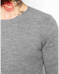 Pull à col rond gris Asos