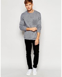 Pull à col rond gris Asos