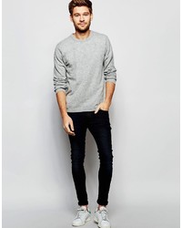 Pull à col rond gris Asos