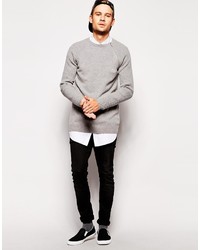 Pull à col rond gris Asos