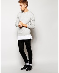 Pull à col rond gris Asos