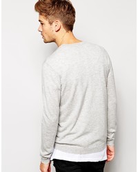 Pull à col rond gris Asos