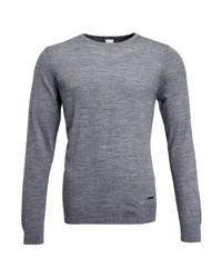 Pull à col rond gris Bugatti
