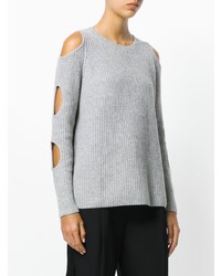 Pull à col rond gris Zoe Jordan