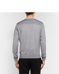 Pull à col rond gris Calvin Klein