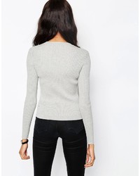 Pull à col rond gris Asos