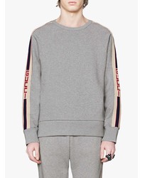 Pull à col rond gris Gucci