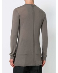 Pull à col rond gris Rick Owens