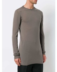 Pull à col rond gris Rick Owens