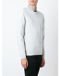 Pull à col rond gris Lanvin