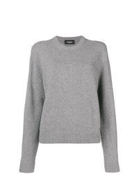 Pull à col rond gris Dsquared2