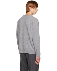 Pull à col rond gris Solid Homme