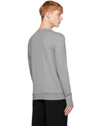 Pull à col rond gris Zegna