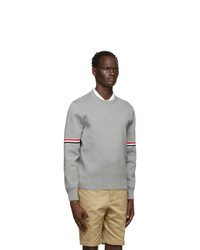 Pull à col rond gris Thom Browne