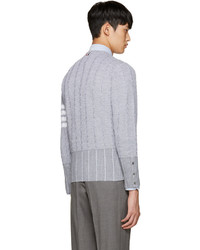 Pull à col rond gris Thom Browne