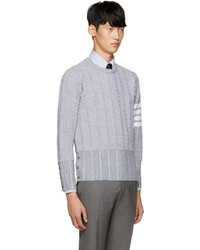 Pull à col rond gris Thom Browne