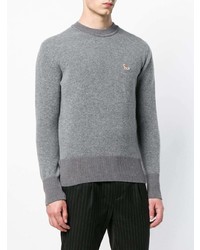 Pull à col rond gris MAISON KITSUNÉ