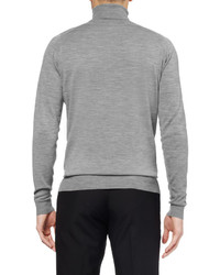 Pull à col rond gris John Smedley