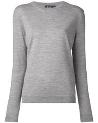 Pull à col rond gris McQ by Alexander McQueen