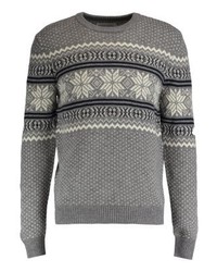 Pull à col rond gris Pier One