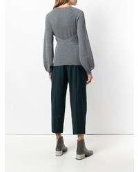 Pull à col rond gris Chalayan