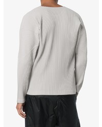 Pull à col rond gris Homme Plissé Issey Miyake
