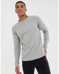 Pull à col rond gris Selected Homme