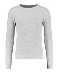 Pull à col rond gris Solid