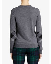 Pull à col rond gris Burberry