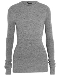 Pull à col rond gris Tom Ford