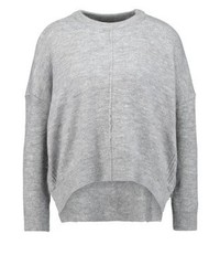 Pull à col rond gris Topshop