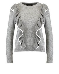 Pull à col rond gris Topshop