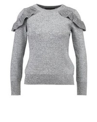 Pull à col rond gris Topshop
