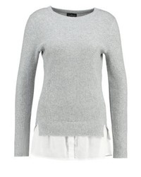 Pull à col rond gris Topshop
