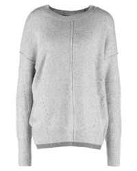 Pull à col rond gris Topshop