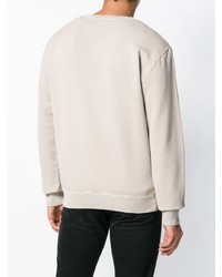 Pull à col rond imprimé beige Saint Laurent