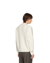 Pull à col rond imprimé beige AMI Alexandre Mattiussi