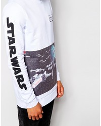 Pull à col rond imprimé blanc et noir Star Wars