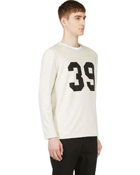 Pull à col rond imprimé blanc et noir A.P.C.