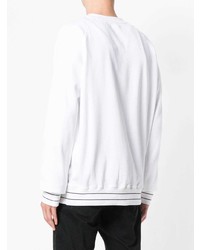 Pull à col rond imprimé blanc et noir Balmain