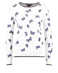 Pull à col rond imprimé blanc Dorothy Perkins