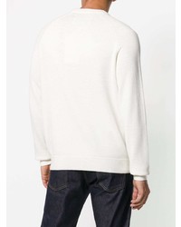 Pull à col rond imprimé blanc Calvin Klein Jeans