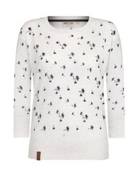 Pull à col rond imprimé blanc Naketano