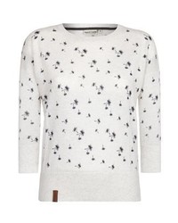 Pull à col rond imprimé blanc Naketano